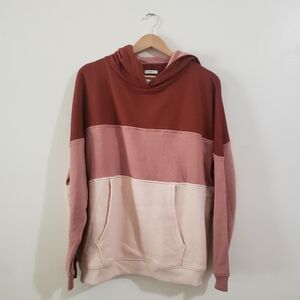 AMERICAN EAGLE Colorblock Pink Oversized Hoodie